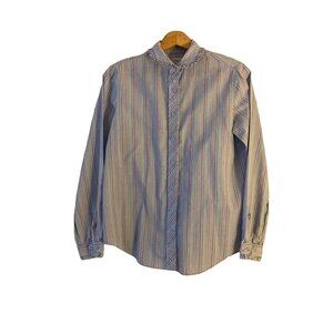 Vintage Townhouse Stripe Peter Pan Collar  Long Sleeve Ladies Top Size 12